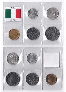 1976 - Serietta di 5 monete tutte dell'anno 1976 in condizioni quasi fdc